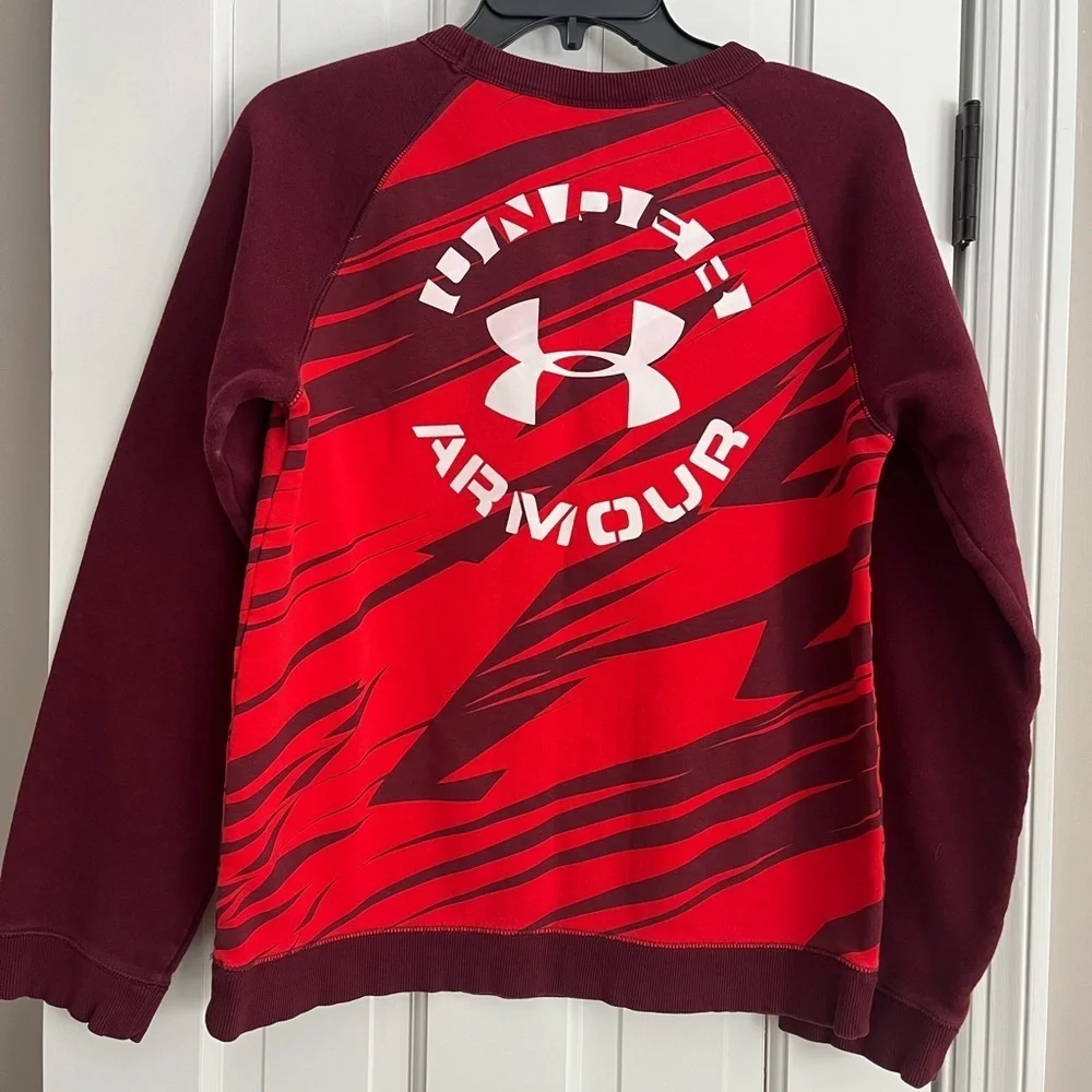 Under Armour Youth XL Sweatshirt - Maroon and Orange - Like New - EUC